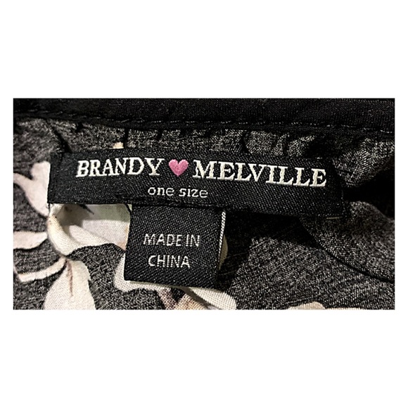 Brandy Melville Dress Black Floral Jada Summer Dress OS - Picture 6 of 9